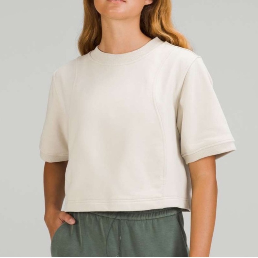 NWT LULULEMON Cotton French Terry + Swift Top Natural Ivory Sz 2